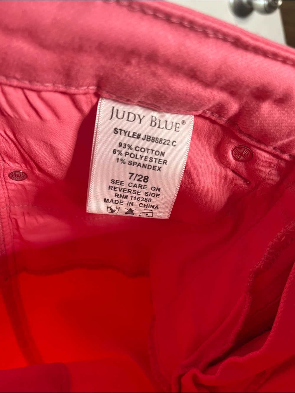 NEW Judy Blue Lisa High Rise Control Top Wide Leg Crop Jeans in Pink size 7/28 - Picture 10 of 11